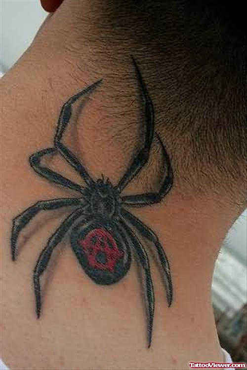 Bug Tattoo On Neck