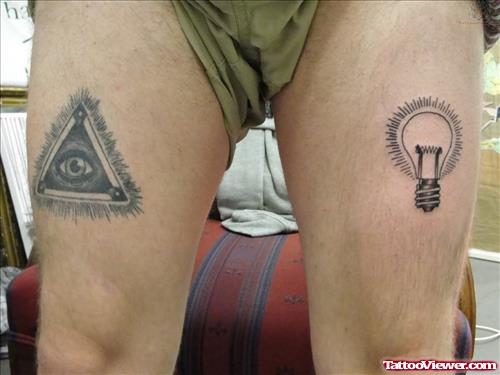 Bulb Tattoo On Thigh