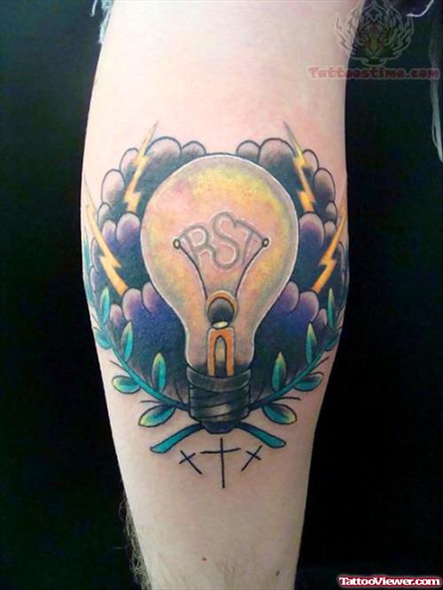 LightBulb Tattoo On Arm
