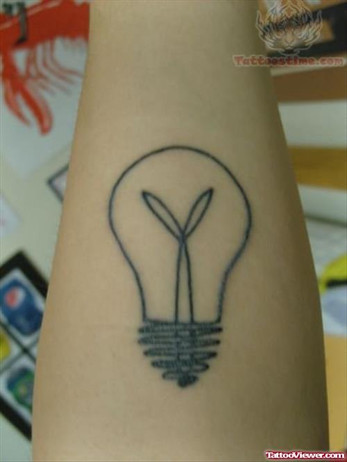 Outline Bulb Tattoo On Arm