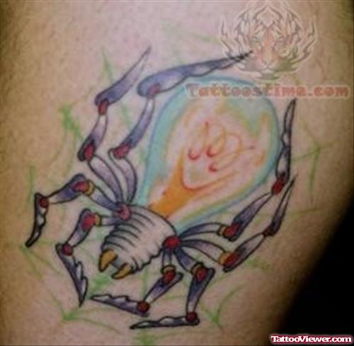LightBulb Spider Tattoo