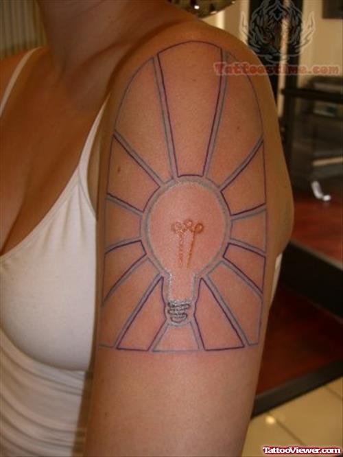 Light Bulb Tattoo On Shoulder