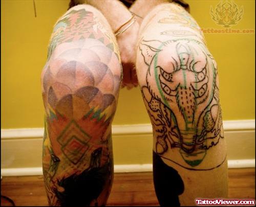 Bulb Tattoo On Knee