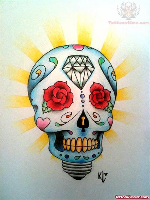 Bulb Skull Tattoo