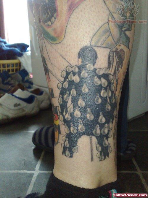 Bulb Man Tattoo On Leg