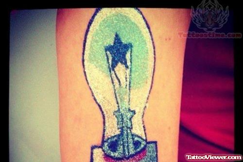 Glitter Bulb Tattoo