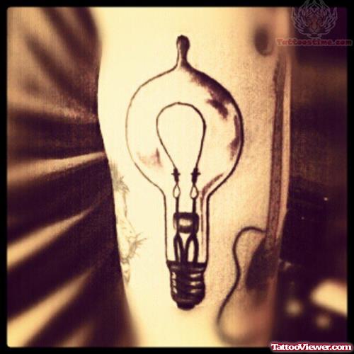 Lighting Bulb Tattoo On Arm