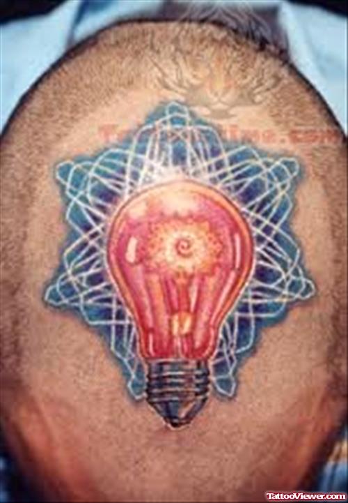 LightBulb Tattoo On Head