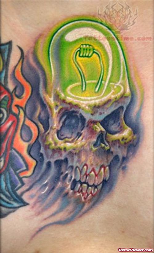 Lightbulb Skull Tattoo