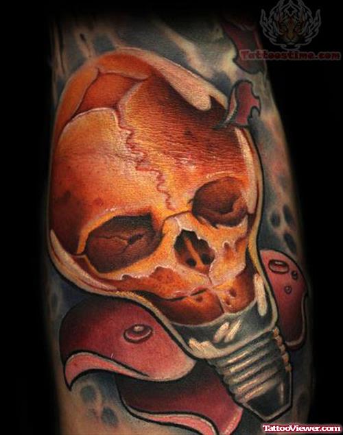 Light SkullBulb Tattoo