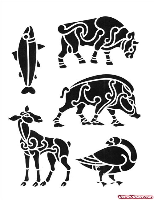 Tribal Taurus Tattoo Designs Symbol