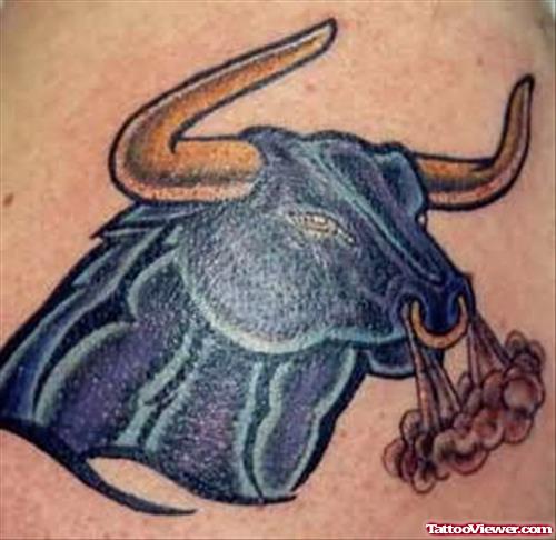 Bull With Nose Piercing Tattoo