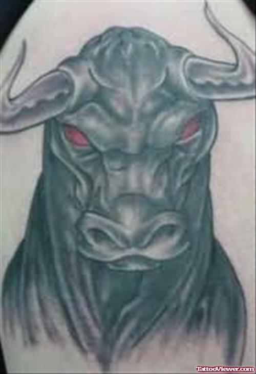 Red eyes Bull Tattoo