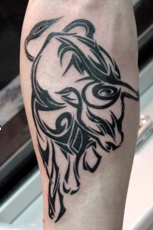 Tribal Bull Arm Tattoo