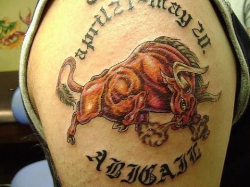 Raging Red Bull Tattoo