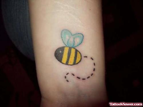 Bumblebee Cute Tattoo On Wrist