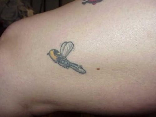 Bumble Bee Tattoo On Thigh