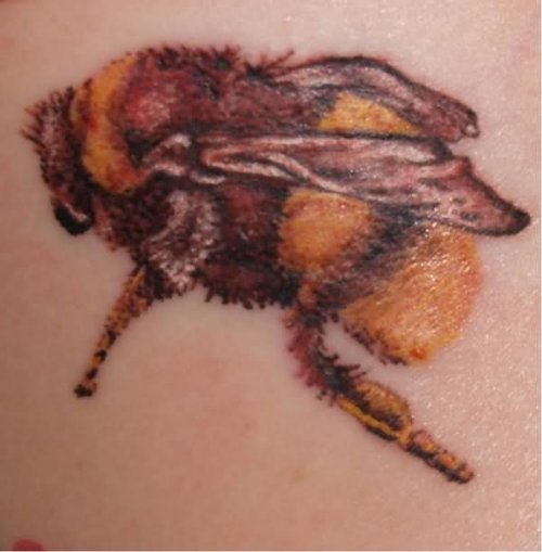 Fuzzy Bumble Bee Tattoo
