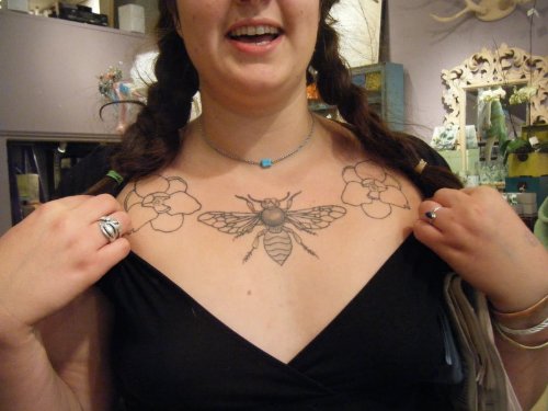 Beautiful Bumblebee Tattoo For Women