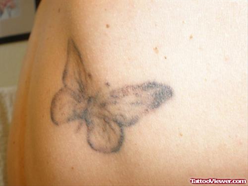 Wonderful Grey Ink Butterfly Tattoo
