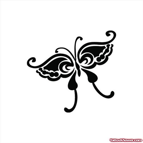 Beautiful Black Butterfly Tattoo Design