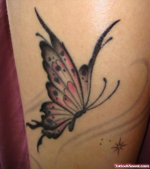 Butterfly And Star Tattoo