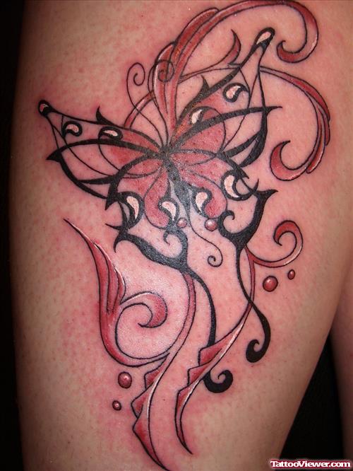 Swirl Butterfly Tattoo