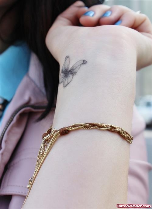 Butterfly Tattoo On Girl Left Wrist