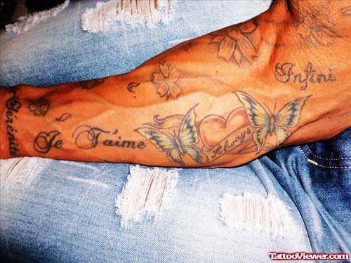 Butterfly Tattoo On Men Arm
