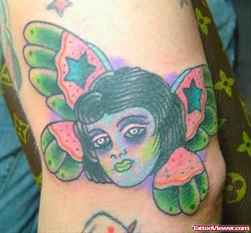 Nice Butterfly Girl Tattoo