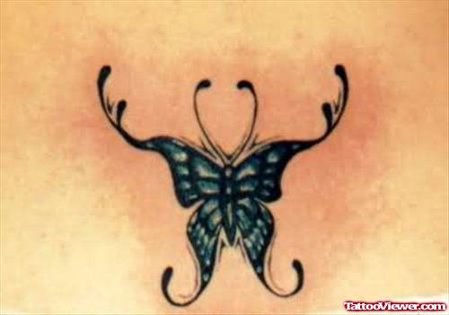 Nice Black Butterfly Tattoo