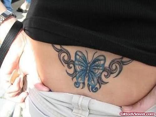 Elegant Butterfly Tattoo For Lower Waist