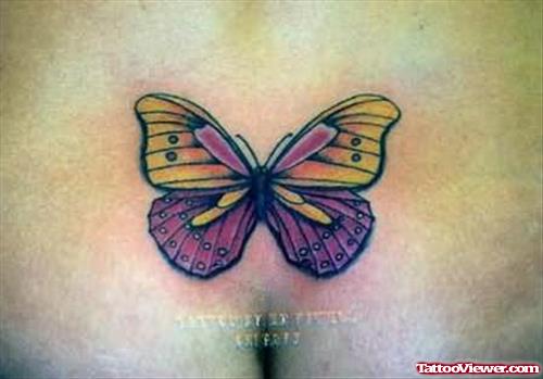 Butterfly Tattoo Design On Lower Back