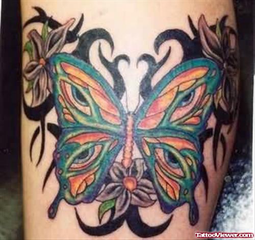 Multicolored Butterfly Tattoo Picture