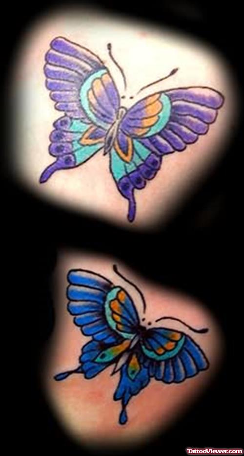 Lovely Purple Butterfly Tattoo