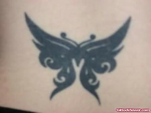 Elegant Black Butterfly Tattoo