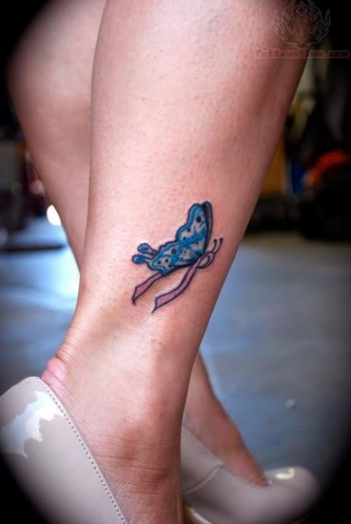 Butterfly Tattoo On Ankle