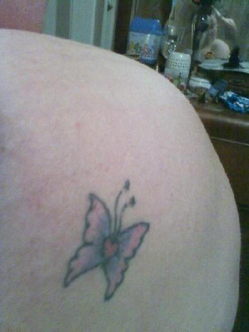 Right Back Shoulder Butterfly Tattoo