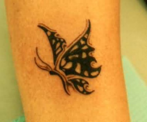 Lovely Black Butterfly Tattoo