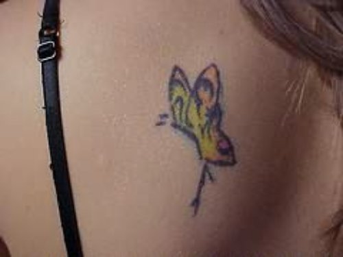 Small Yellow Butterfly Tattoo