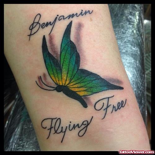 flying butterfly tattoo