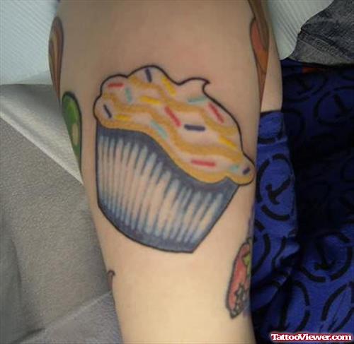 Lava Cake Tattoo On Muscles