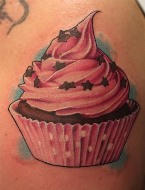 Awesome Cup Cake Tattoo
