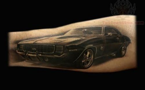 Black Car Camaro Tattoo