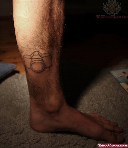 Camera Tattoo On Leg