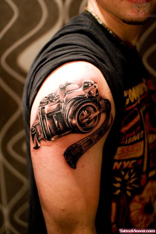 Camera And Film Strip Tattoo