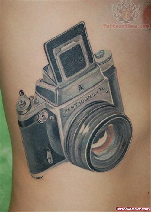 Rib Side Camera Tattoo