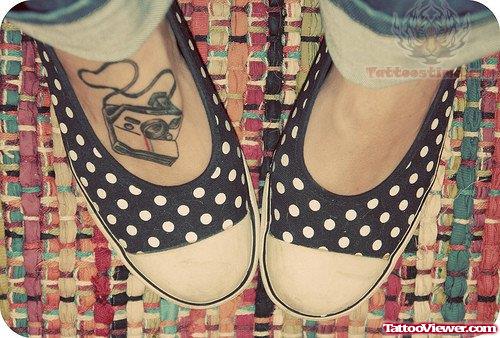 Amazing Camera Tattoo On foot