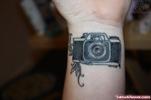 Daisy Camera Tattoo On Wrist