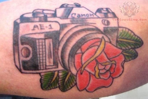 Rose Camera Shutter Tattoo